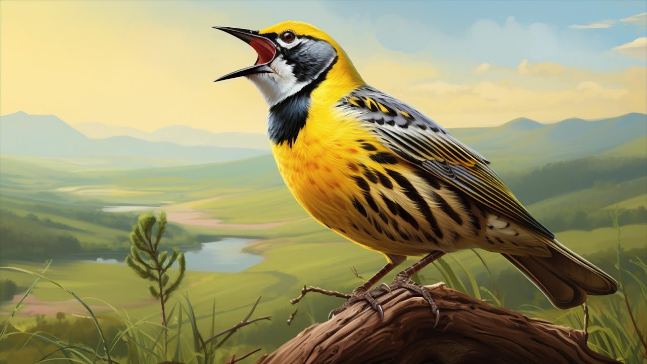 10 Hours of Relaxing Meadowlark Chirping Sounds YouTube
