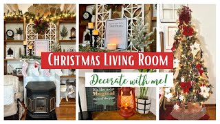 COZY CHRISTMAS COTTAGE LIVING ROOM | CHRISTMAS DECORATE WITH ME | DECORATING IDEAS FOR CHRISTMAS