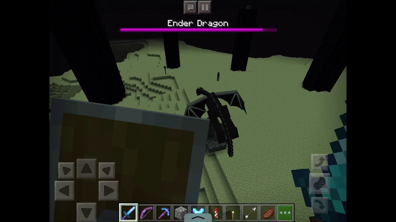 Fighting Ender Dragon in Minecraft YouTube