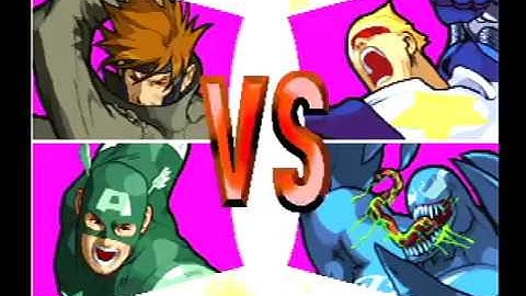 Gambit & Captain America vs. Captain Commando & Venom - Marvel vs. Capcom