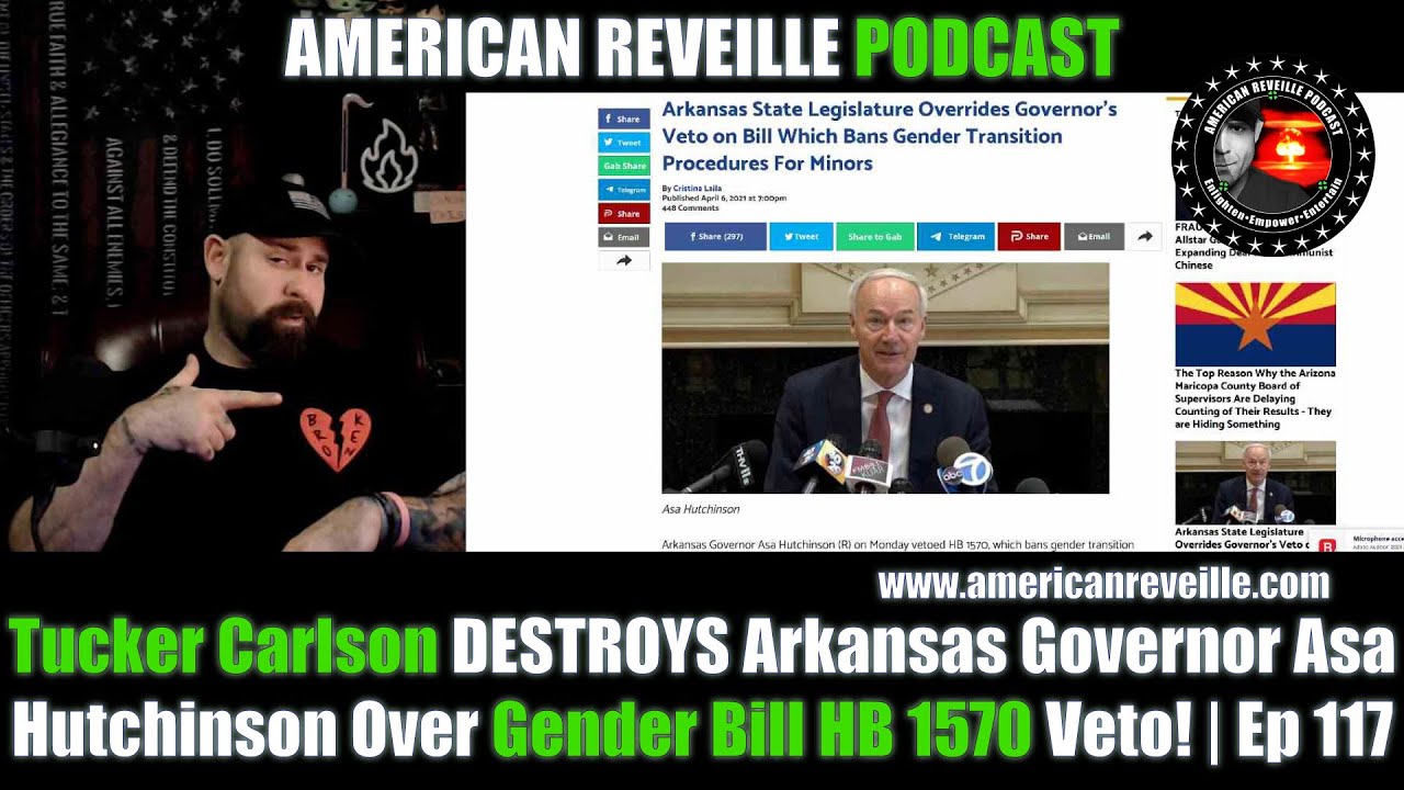 Tucker Carlson DESTROYS Arkansas Governor Asa Hutchinson Over Gender