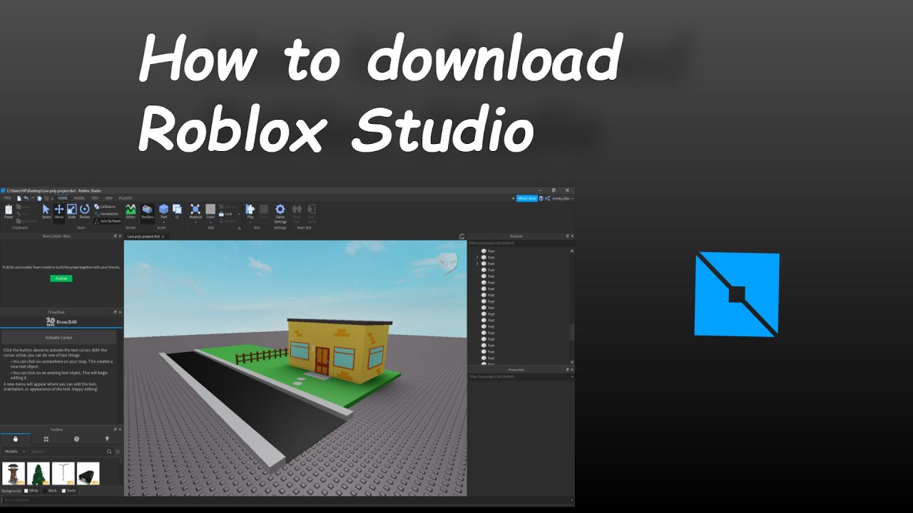 How do you download roblox studio acajordan