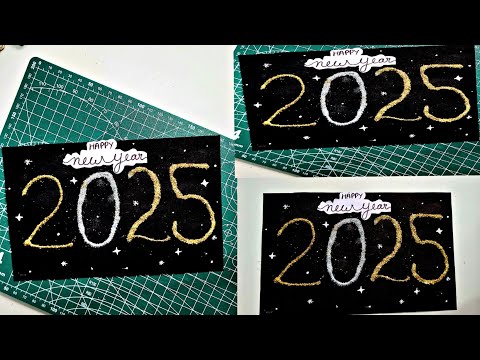 Diy happy new year greeting card/happy new year card making/new year greeting card/handmade cards