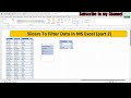 Slicers To Filter Data In MS Excel (Part 2) | #excel #exceltutorial