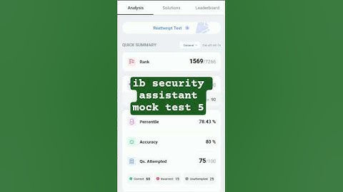 ib security assistant mock test 5|| #ib #ssccgl #ssc #shorts