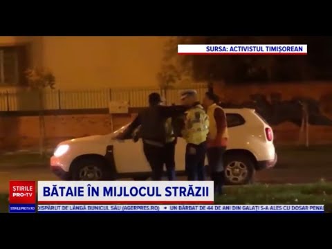 Bataie cu bâte și pari lângă echipajul de poliție în Timișoara !Activistul&Poliția în acțiune👉112🚔