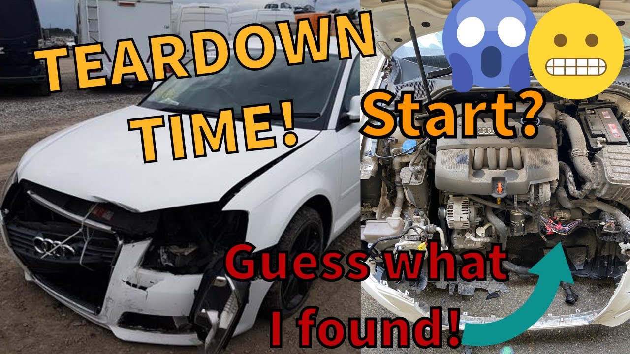 Разборка повреждений на моем дешевом аварийном AUDI A3 — УГАДАЙТЕ, ЧТО Я НАШЕЛ🥺 (разборка поврежд...