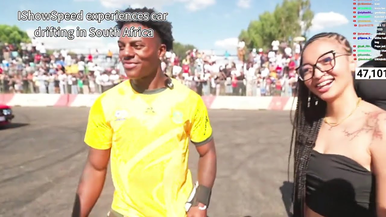 IShowSpeed ​​​​принял участие в дрифте на автомобилях в Южной Африке.