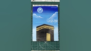Easy kaaba painting with calligraphy 🌷|#allah #art #painting #satisfying #shorts