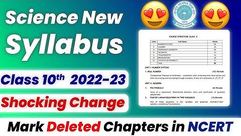 😍Science Reduced Syllabus Class 10 Cbse 2022-23|| Class 10 New Syllabus 2022-23| Science syllabus||