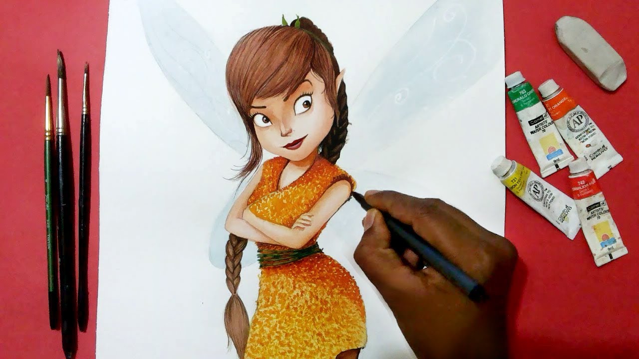 Tinkerbell Met Houding Tekening tinkerbell-met-houding-tekening