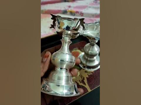 silver deeparadana kundulu for lakshmi Pooja 🙏🙏#lakshmipuja # ...
