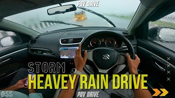 Driving into a STORM | HEAVY RAIN DRIVE | POV Drive #55 | 4K | SWIFT | ASMR | REV GEARSHIFT #swift