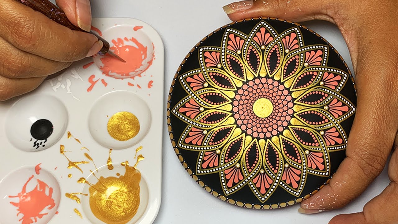 Mandala Art Dot Rock Painting Stones  How to Paint #Mandala for Beginners  Satisfying Tutorial Ideas 