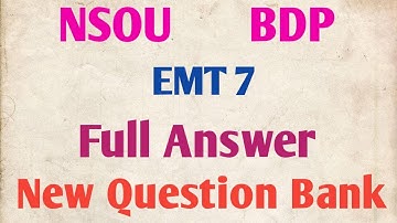 NSOU BDP EMT 7 New Question Bank Answer