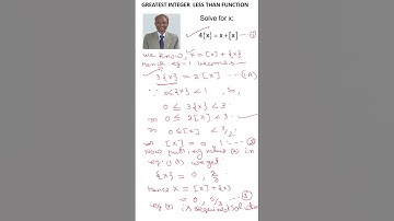 Greatest Integer less than x  Function