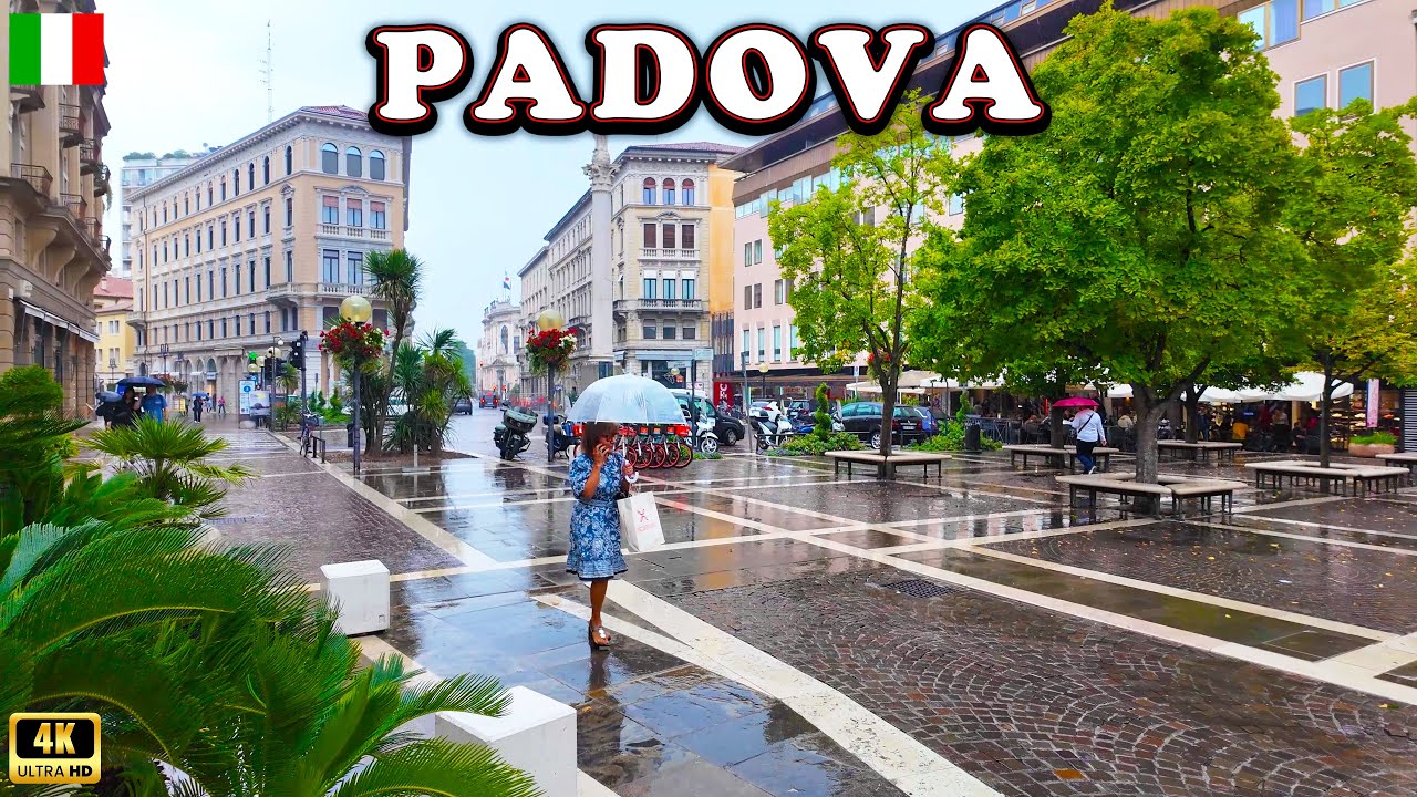 Rainy 4K Walk in Padua Italy's Historic Gem 🇮🇹
