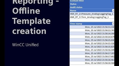 Khóa Học WinCC Unified Part 34: Create template reporting offline with Excell Addin