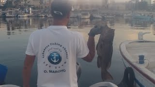 صيد جيغ سمكة اللقز big grouper hit while jigging new lure الصيد البحري في لبنان fishing in Lebanon