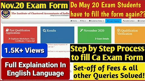 ICAI Exam Form Nov 2020|Live Demo on How of Fill Nov 2020 Ca Exam Form |Exam Form Detailed Procedure