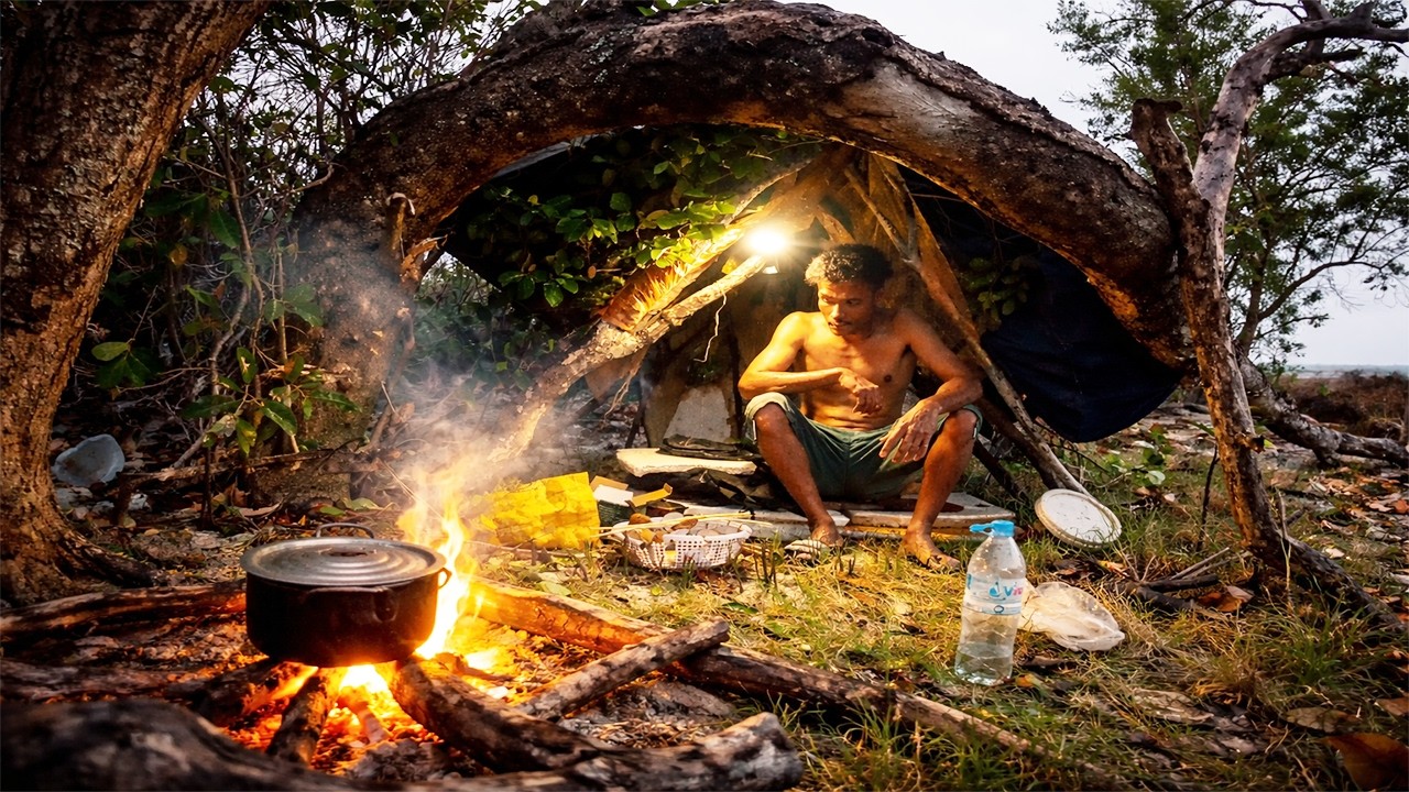 Sunsen SOLO SURVIVAL BUSHCRAFT , ON BEACH ONE NIGHT,WATCH SUNSEN & FIND NAIL ...