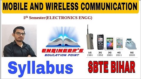MOBILE AND WIRELESS COMMUNICATION||Syllabus||5th Semester||Electronics Engg||SBTE BIHAR