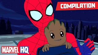 spider man baby groot team up marvel s spider man atmarvelhq