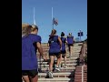 Climbing to honor all those who lost their lives 25 years ago 💜 🎥 IG/hpuwlax #NCAAWLAX #GoHPU #lax