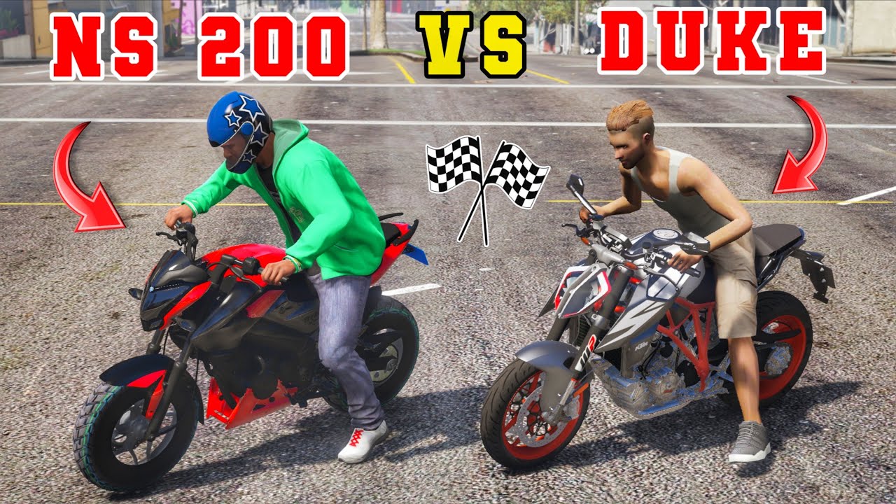 Franklin Ns 200 Bike Vs Adam Duke Bike Race In Gta 5 | Franklin Vs Adam |  Gta 5 In Telugu