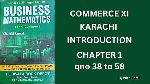 Chapter 1 introduction 1st year commerce | business math commerce exercise 1 solve | sindh textbook 