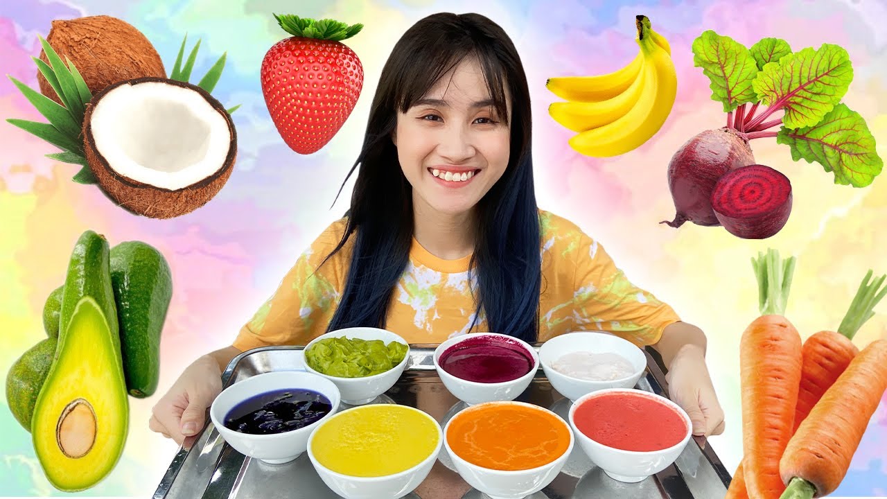 Chế Tạo Thức Uống 7 Màu Từ 7 Loại Trái Cây | Healthy Food | Vê Vê Channel