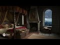 Medieval Bedchamber Ambience 🕯️ Cozy Candlelight &amp; Gentle Thunder | 1 Hour Sleep &amp; Relax