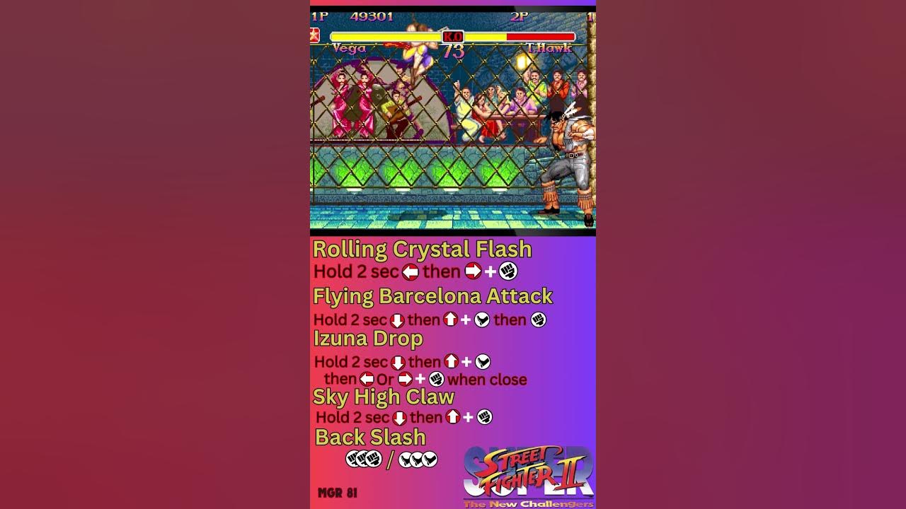 VEGA Move List ( Super Street Fighter 2 the new challengers ) ARCADE