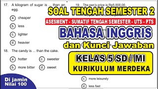 Soal Sumatif Tengah semester 2 (PTS) Bahasa Inggris Kelas 5 SD/MI & Kunci Jawaban Kurikulum merdeka