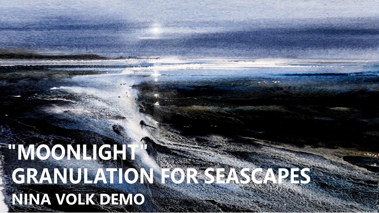 Super Granulation Watercolor Painting Seascape Nina Volk