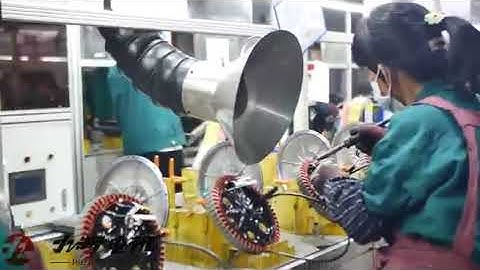 Assembly line of BLDC hub motors