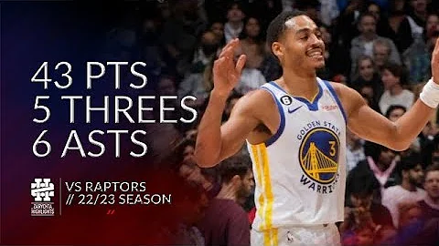 Jordan Poole 43 pts 5 threes 6 asts vs Raptors 22/...