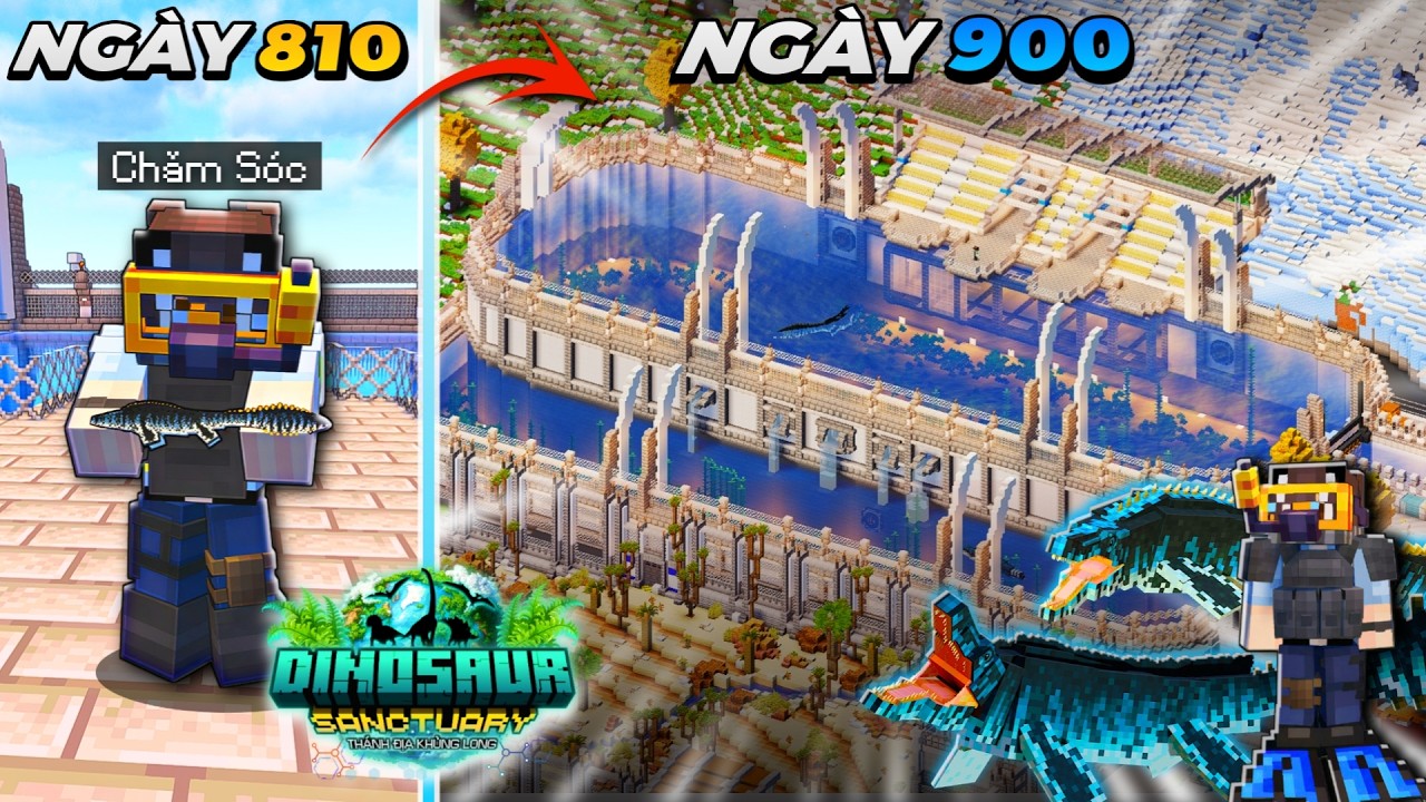 900 NGÀY XÂY DỰNG KHU BẢO TỒN KHỦNG LONG TRONG MINECRAFT - BẮT ĐẦU HỆ SINH THÁI ĐẠI DƯƠNG!