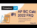 Ap bc calculus 2022 frq 1 answers