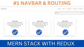 MERN Stack Projects For Resume with Redux [University Project] ✅ Part 1-NavBar & Routing in React JS
