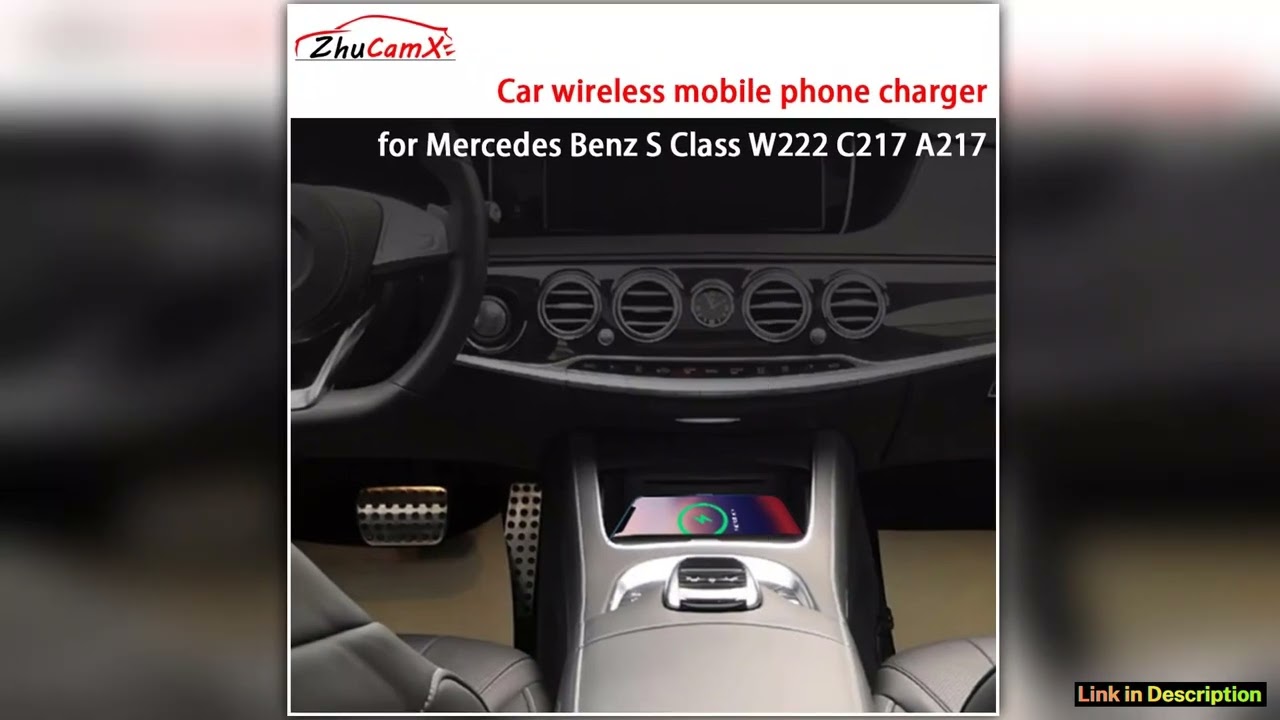 for Mercedes Benz S Class W222 C217 A217 Center Console Storage Wireless Mobile Phone Charger QI 18