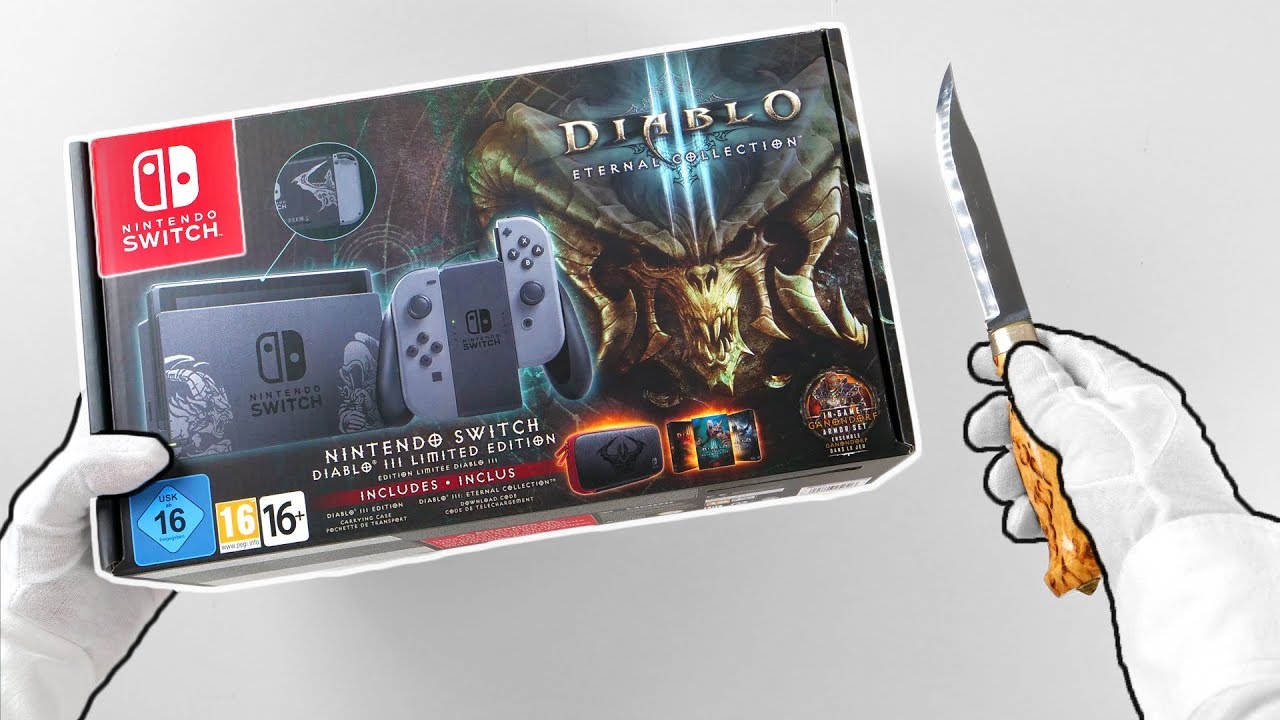 past light bulb crater Nintendo Switch "DIABLO" Limited Edition Console Unboxing - YouTube