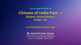 Live Interaction on PMeVIDYA : Climate of India Part-1    Subject: Social Science   Class: VI screenshot 4