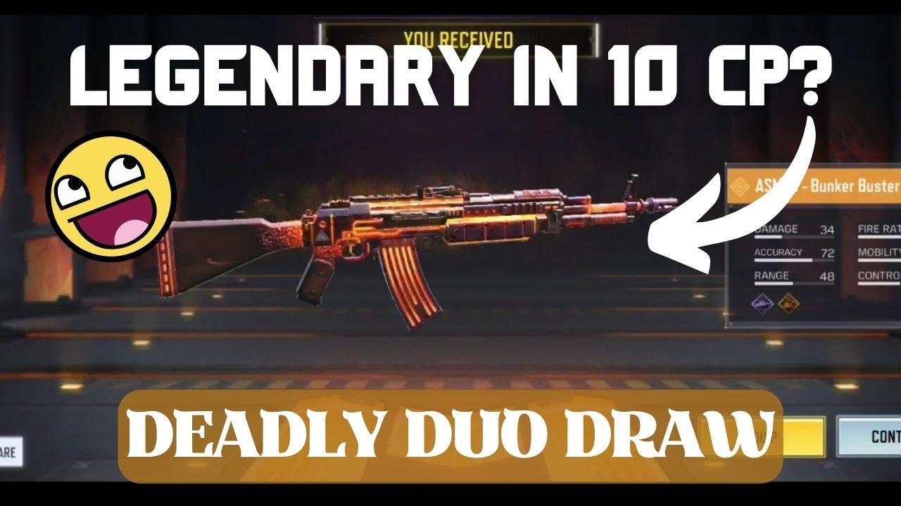 🤯 LEGENDARY IN 10 CP? 😱 | Trying my luck on DEADLY DUO DRAW CODM | # ...