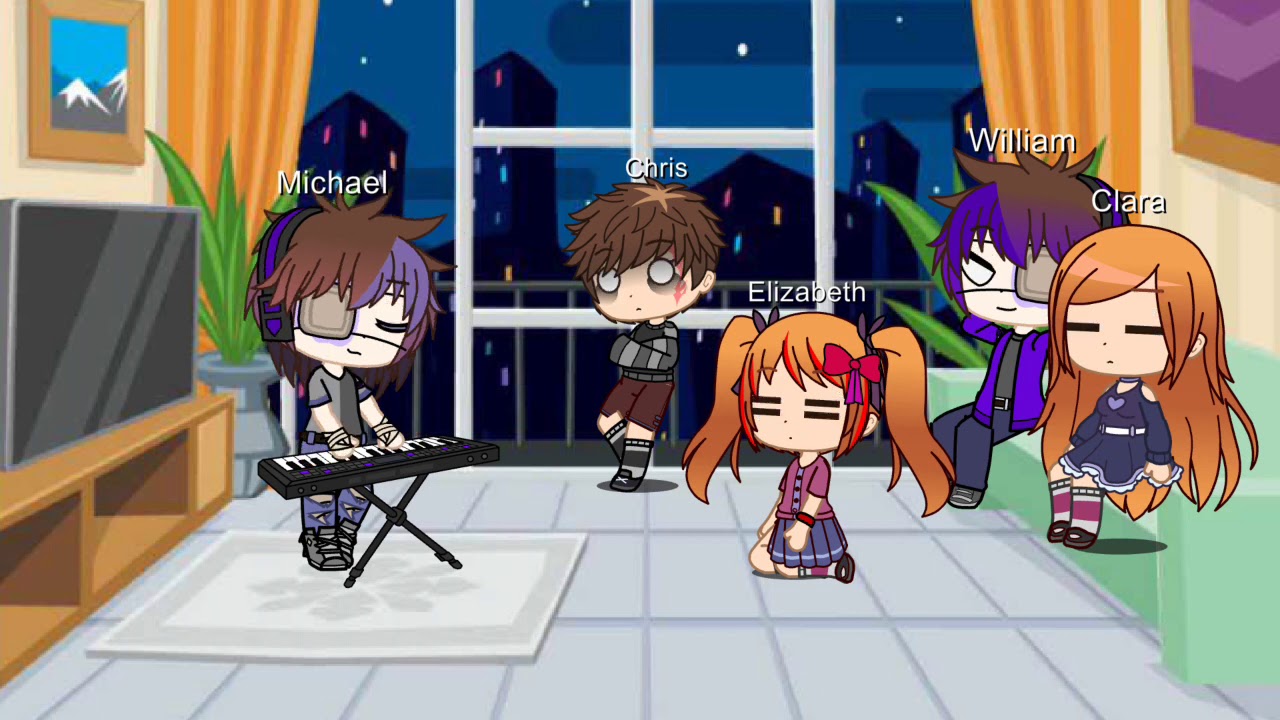 Afton Family // Michael plays piano (RUSH F) // FNaF Gacha club