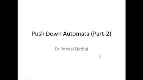 Push Down Automata (Part 2) in Urdu