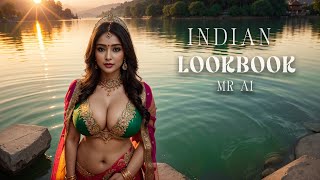 [4K] Ai Art Indian Lookbook Girl Al Art Video - Lakeside Sunset