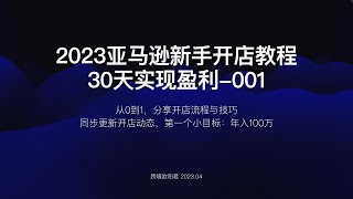 2023亚马逊新手开店教程 30天实现盈利 筹备篇001 ——从0到1分享开店流程与技巧，目标年入百万。创业 兼职 跨境电商