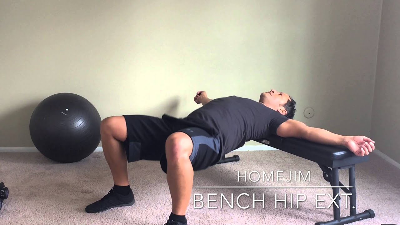 Bench hip extension exercise for glutes HOMEJIM YouTube