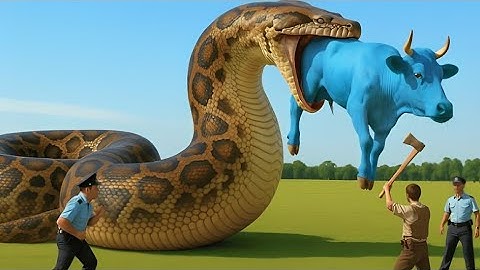 Courageous heroes fight giant python to save an autistic cow 🐉🐂
